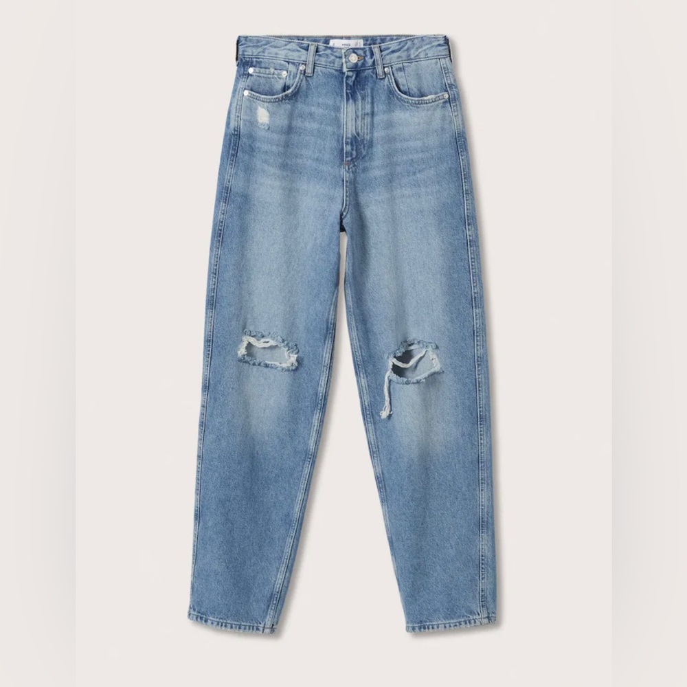 Mango High Rise Tapered Jeans